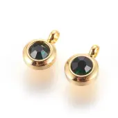 304 Stainless Steel Rhinestone Charms