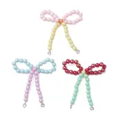 Opaque Acrylic Beads with Brass Crimp Beads and Iron Open Jump Rings Pendamts