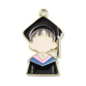 Graduation Theme Alloy Enamel Pendants