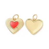 Heart Brass Enamel Pendants