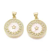 Brass Micro Pave Clear Cubic Zirconia Pendants