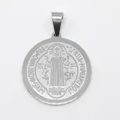Non-Tarnish Trendy Necklace Findings Flat Round with San Benito 304 Stainless Steel Pendants