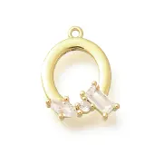 Brass Micro Pave Cubic Zirconia Pendants