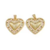 Brass Micro Pave Cubic Zirconia Pendants
