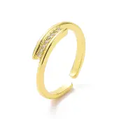 Clear Cubic Zirconia Rectangle Open Cuff Ring
