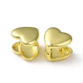 Rack Plating Brass Heart Hoop Earrings for Women