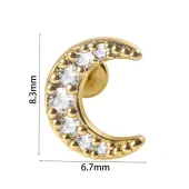 304 Stainless Steel Micro Pave Clear Cubic Zirconia Cartilage Earrings