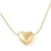 304 Stainless Steel Cardano Chain Heart Pendant Necklaces for Women