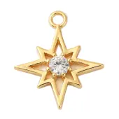 Brass Pave Clear Cubic Zirconia Pendants