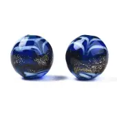 Handmade Gold Sand Lampwork Beads