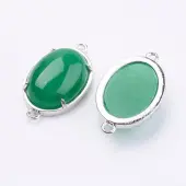 Brass Natural Jade Links connectors