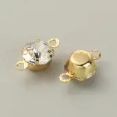 Brass Clear Cubic Zirconia Connector Charms