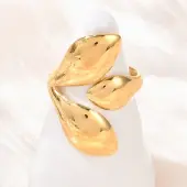 Teardrop 304 Stainless Steel Open Cuff Rings