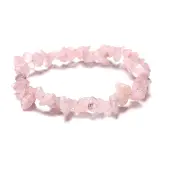 Natural Rose Quartz Chips Beaded Stretch Bracelet for Women