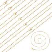 20Pcs Ion Plating(IP) 304 Stainless Steel Cable Chains Necklaces Set for Men Women