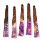 Transparent Resin & Walnut Wood Big Pendants