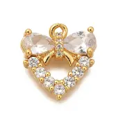 Brass Micro Pave Cubic Zirconia Charms