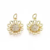 Brass Micro Pave Cubic Zirconia Pendants