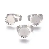 Non-Tarnish Adjustable 304 Stainless Steel Finger Rings Components