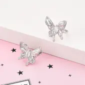 Brass Micro Pave Clear Cubic Zirconia Cuff Earrings