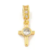 Brass Micro Pave Clear Cubic Zirconia Pendants