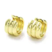 Grooved Brass Cuff Earrings