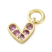 Brass Micro Pave Cubic Zirconia Charms