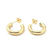 Rack Plating Brass C-shape Stud Earrings