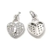 Brass Micro Pave Clear Cubic Zirconia Pendants