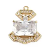 Brass Micro Pave Cubic Zirconia Pendants