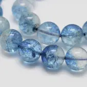 Dyed Round Natural Crackle Quartz Beads Strands