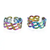 304 Stainless Steel Wave Wrapped Cuff Ring