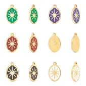 12Pcs 6 Colors Enamel Pendants