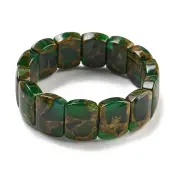 Synthetic Rectangle Gold Clinquant Stone Stretch Bracekets