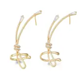 Cubic Zirconia Wrapped Knot Stud Earrings