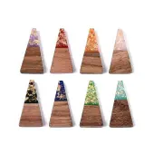 Opaque Resin and Walnut Wood Pendants