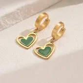 Stylish 201 Stainless Steel Heart Hoop Earrings