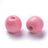 Dyed Natural Wood Beads