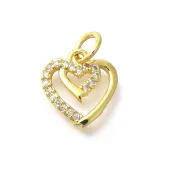 Brass Micro Pave Clear Cubic Zirconia Pendants