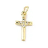 Brass Micro Pave Clear Cubic Zirconia Pendants