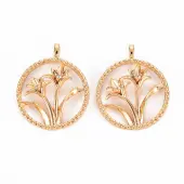 Brass Micro Pave Clear Cubic Zirconia Pendants