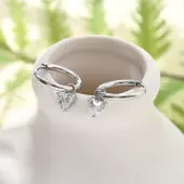 304 Stainless Steel Micro Pave Cubic Zirconia Hoop Earrings