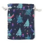 Christmas Theme Cloth Printed Storage Bags