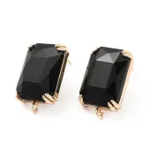 K9 Glass Stud Earring Findings