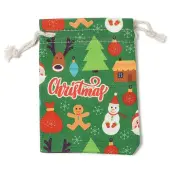 Christmas Theme Cloth Printed Storage Bags