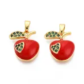 Brass Micro Pave Cubic Zirconia Pendants