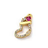 Christmas Series Brass Micro Pave Cubic Zirconia Pendants