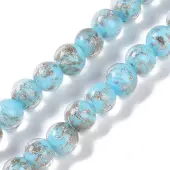 Handmade Gold Sand Lampwork Beads
