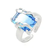 304 Stainless Steel Cubic Zirconia Open Cuff Ring