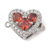 Brass Micro Pave Clear Cubic Zirconia Glass Box Clasps
